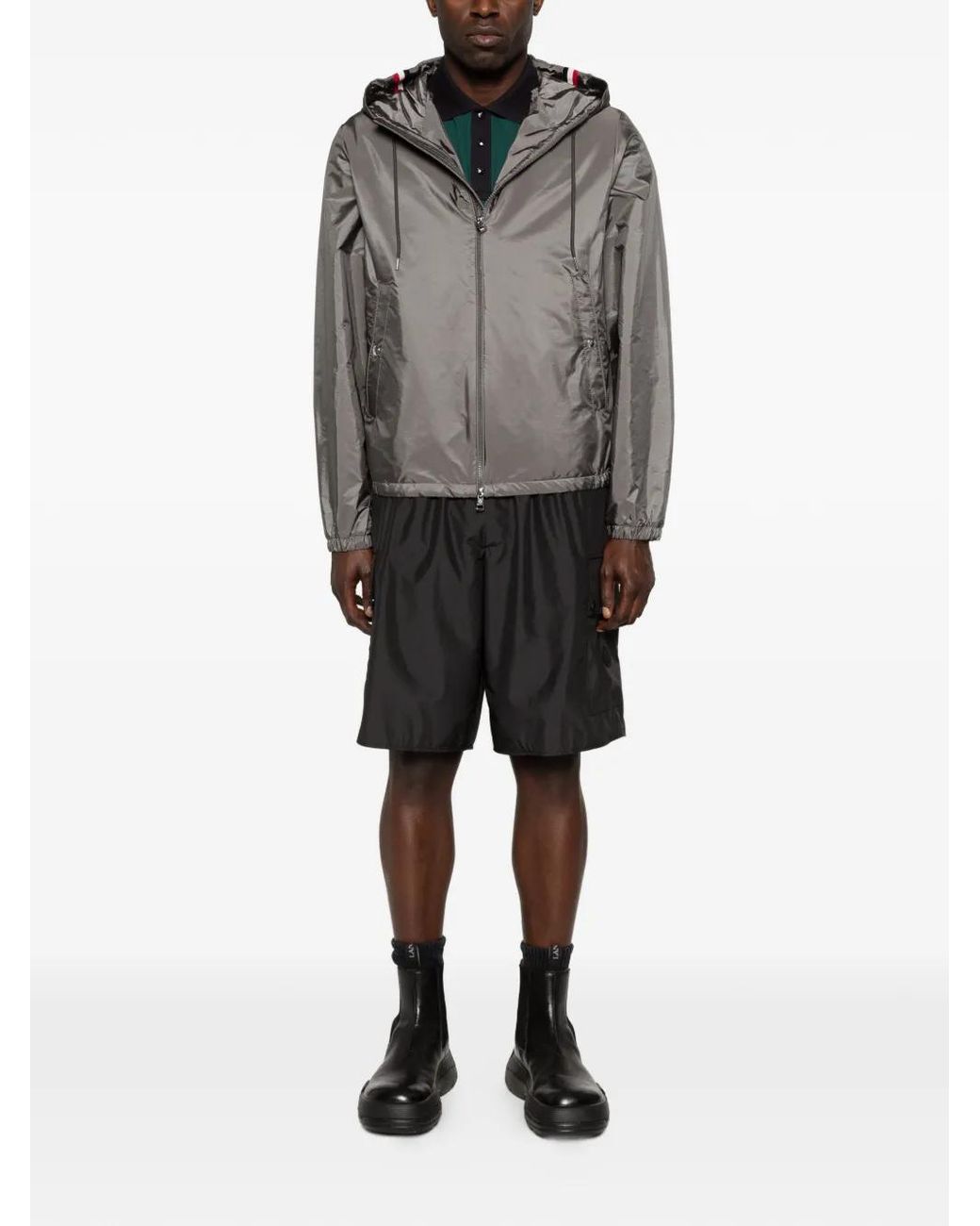 Moncler Gray Grimpeurs Hooded Windbreaker for men