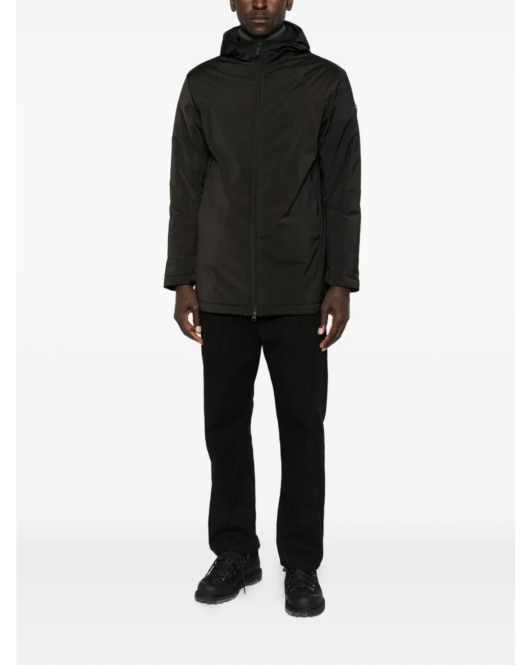 Colmar Black Hooded Zip-Front Coat for men