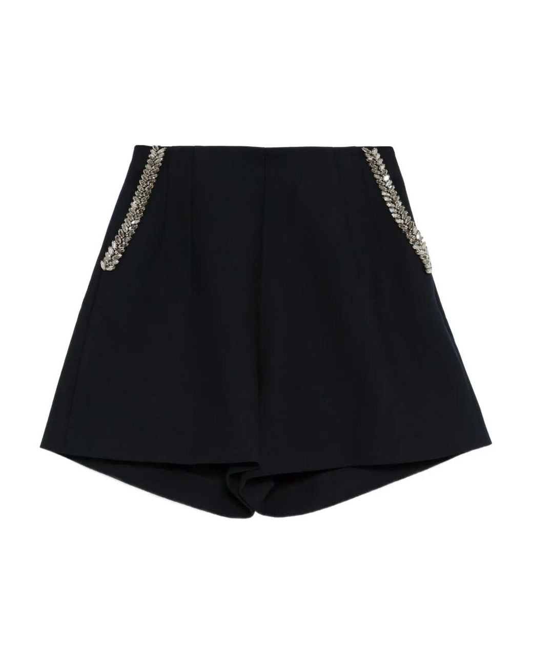 Dice Kayek Black Crystal-Embellished Shorts