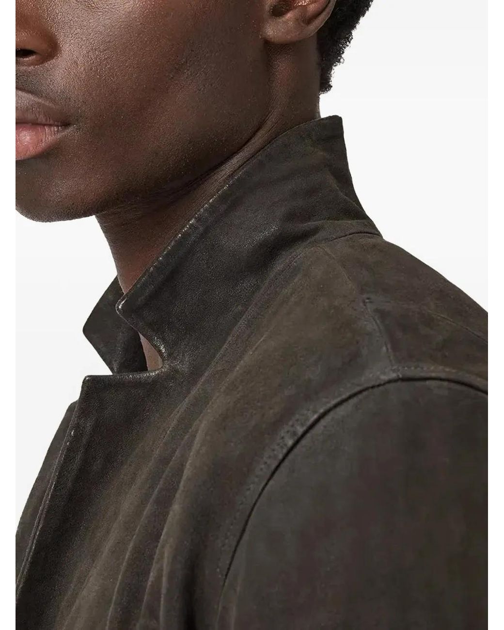 AllSaints Black Monet Waxed Suede Blazer for men
