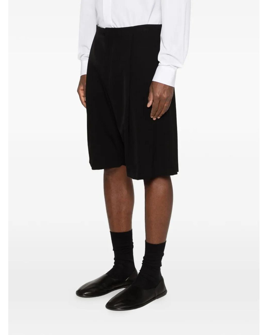 The Row Black Sayed Wool Bermuda Shorts for men