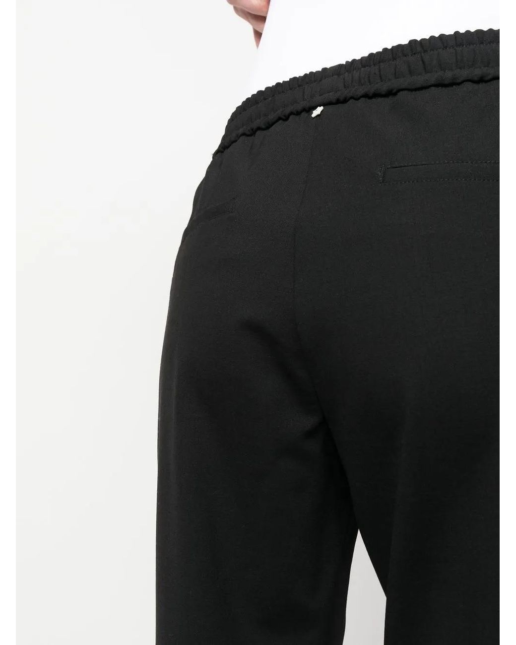 Lorena Antoniazzi Black Virgin Wool-Blend Track Pants