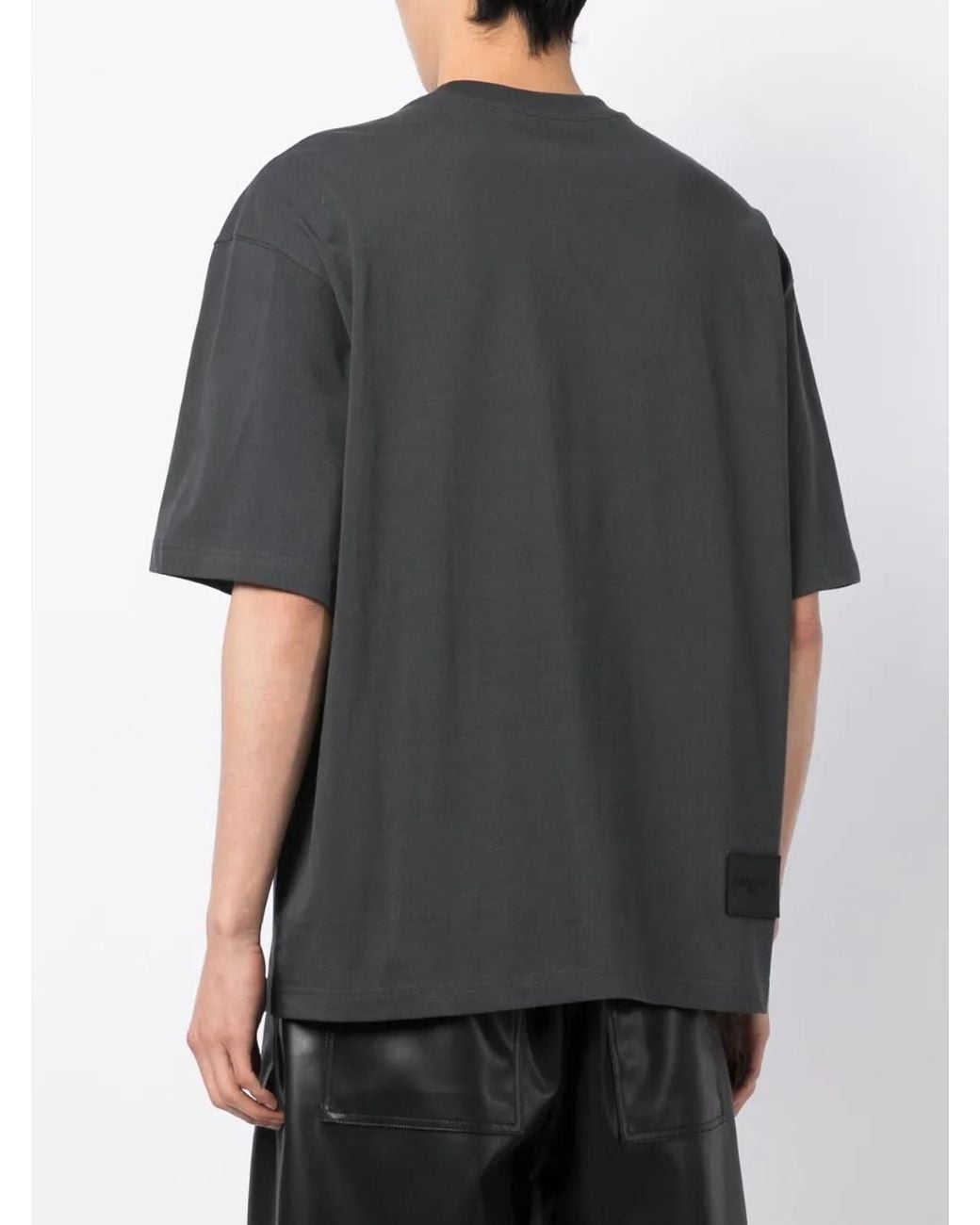 we11done Black Logo-Print T-Shirt for men