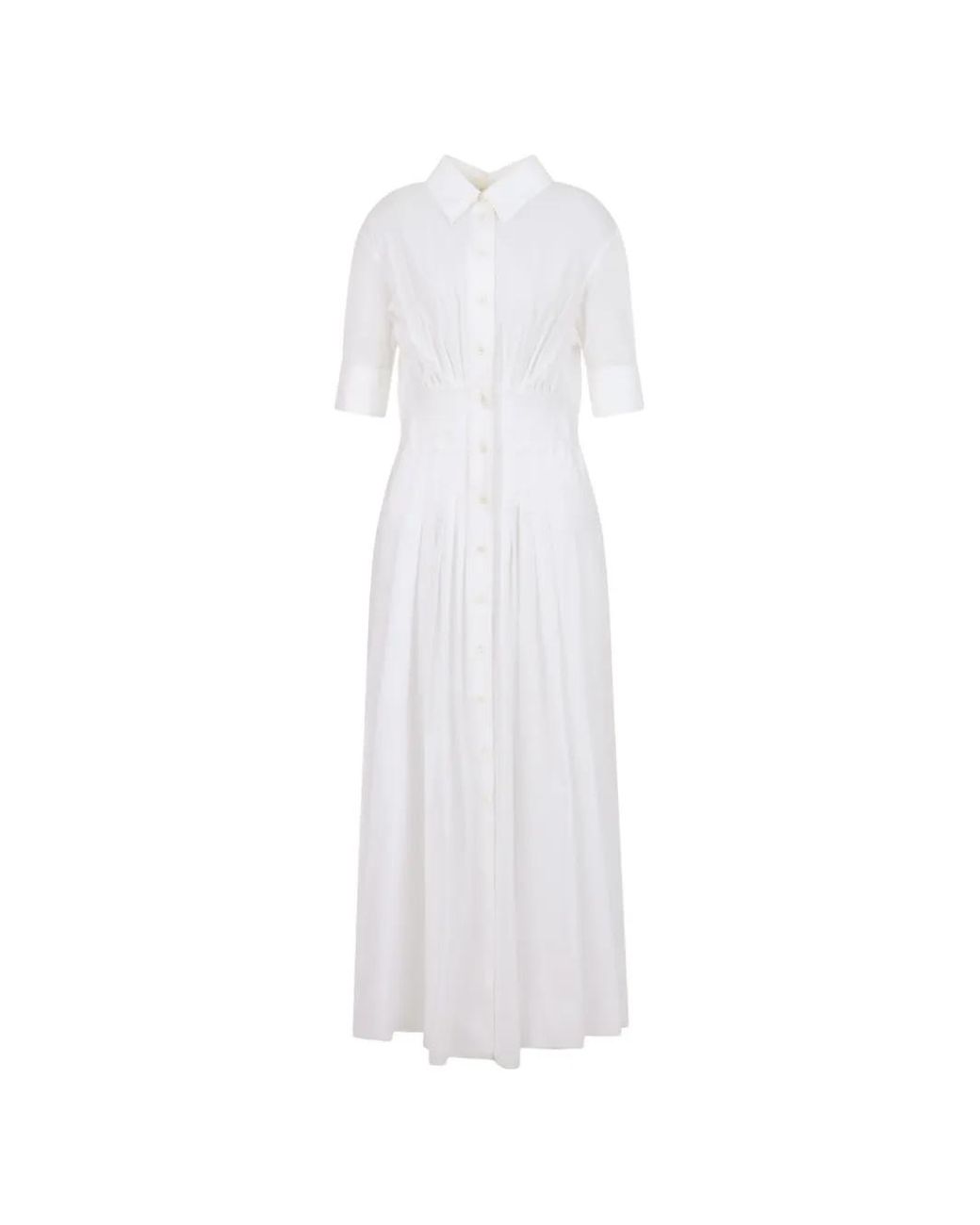 Marni White Poplin Shirt Dress With Gathering