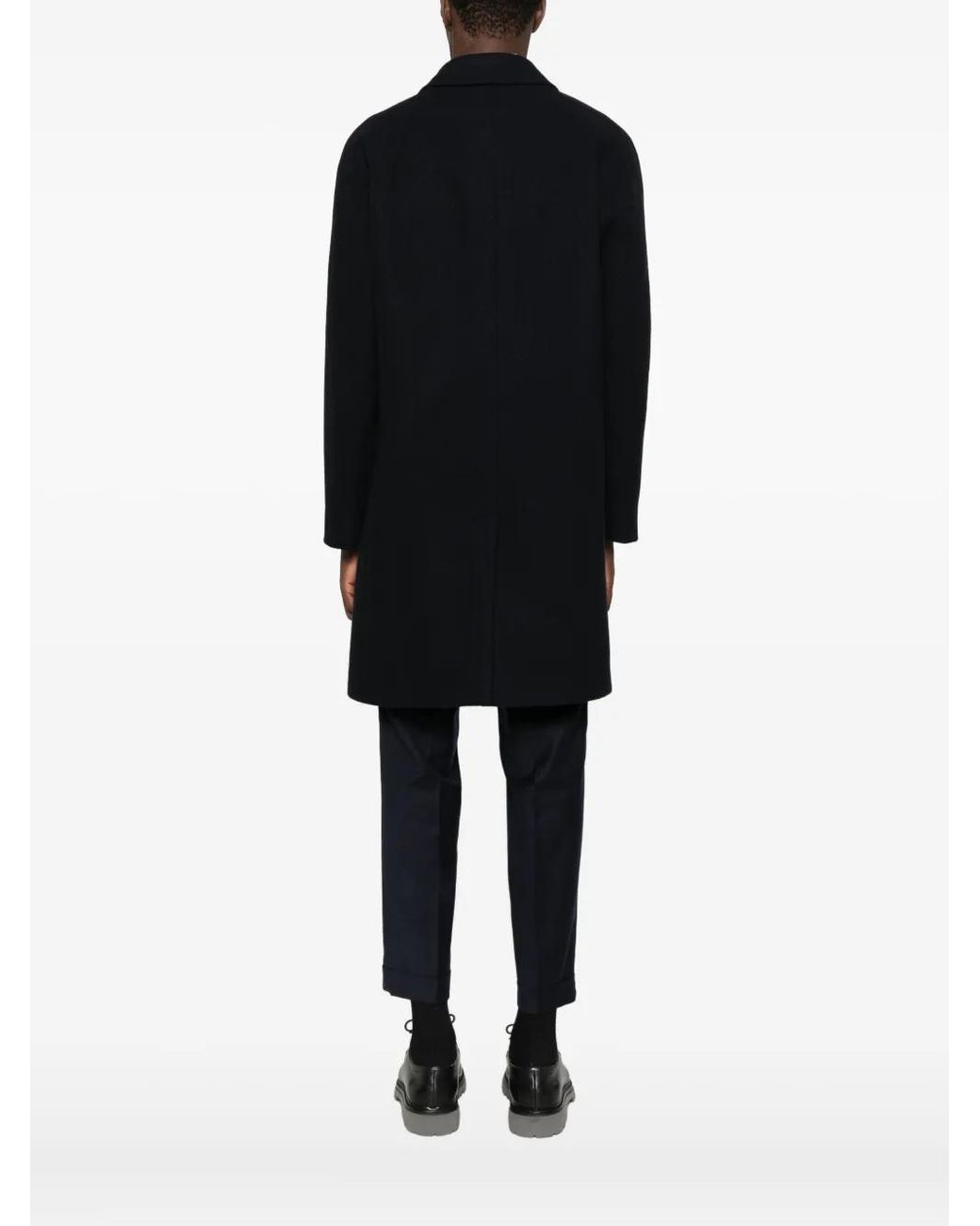 Manuel Ritz Black Single-Breasted Coat for men