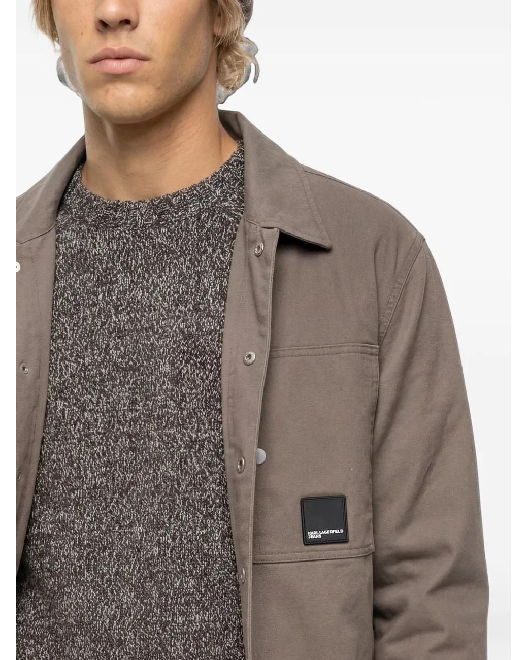 Karl Lagerfeld Brown Surchemise À Patch Logo for men
