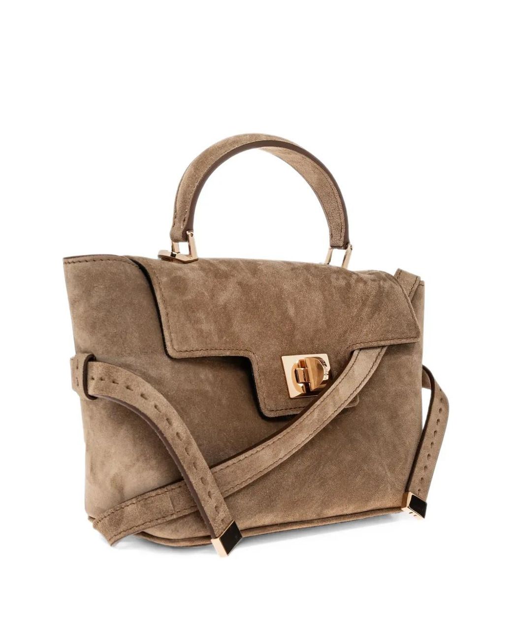 Max Mara Brown Extra-Small Suede Handbag
