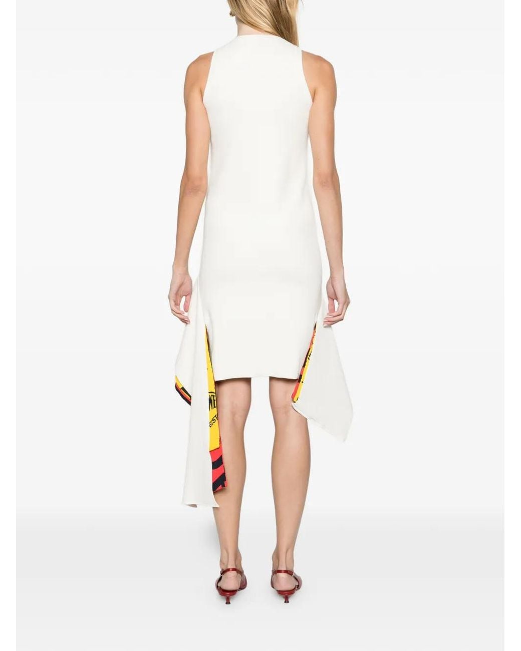 Loewe Red Knitted Asymmetric Dress