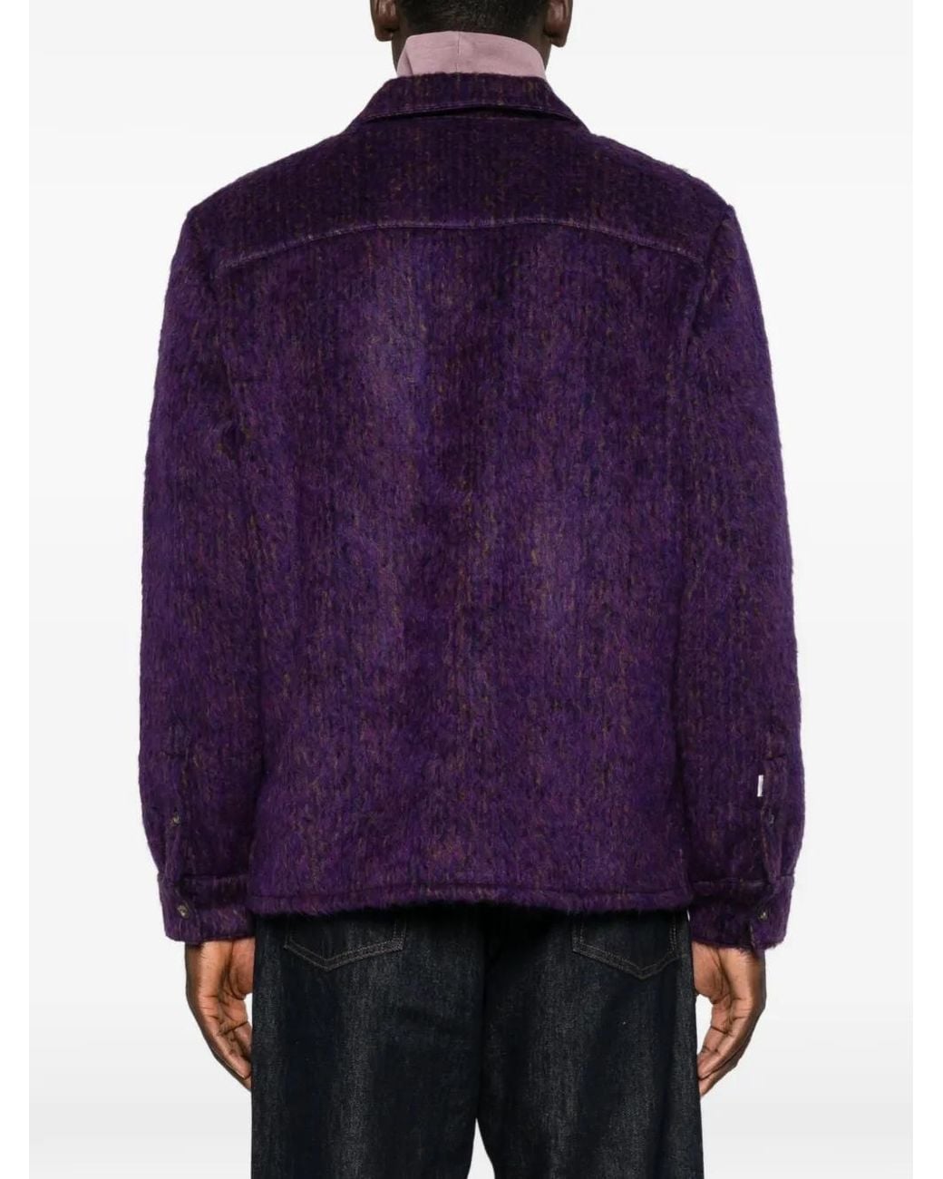 A Kind Of Guise Purple Cullu Buttoned Overshirt for men