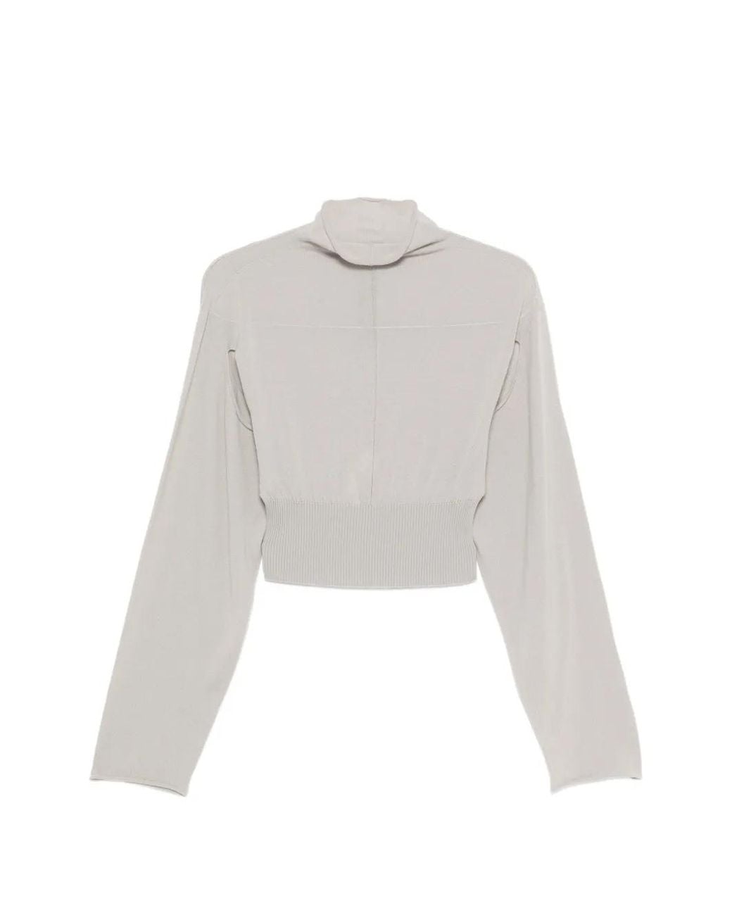 Rick Owens White Pull Crop Con À Col Montant