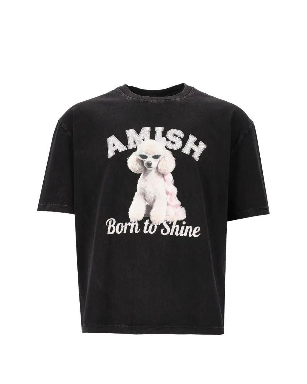 AMISH Black Born To Shine Graphic-Print T-Shirt