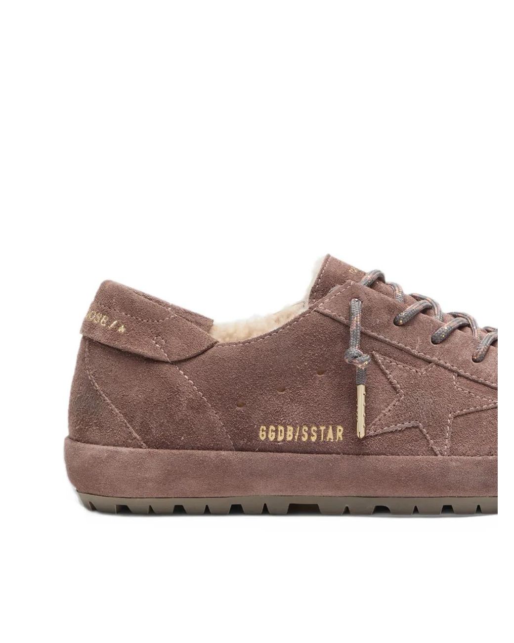 Golden Goose Deluxe Brand Brown Super Star Suede-Upper Star-Heel And Foxing-Shearling Lininig