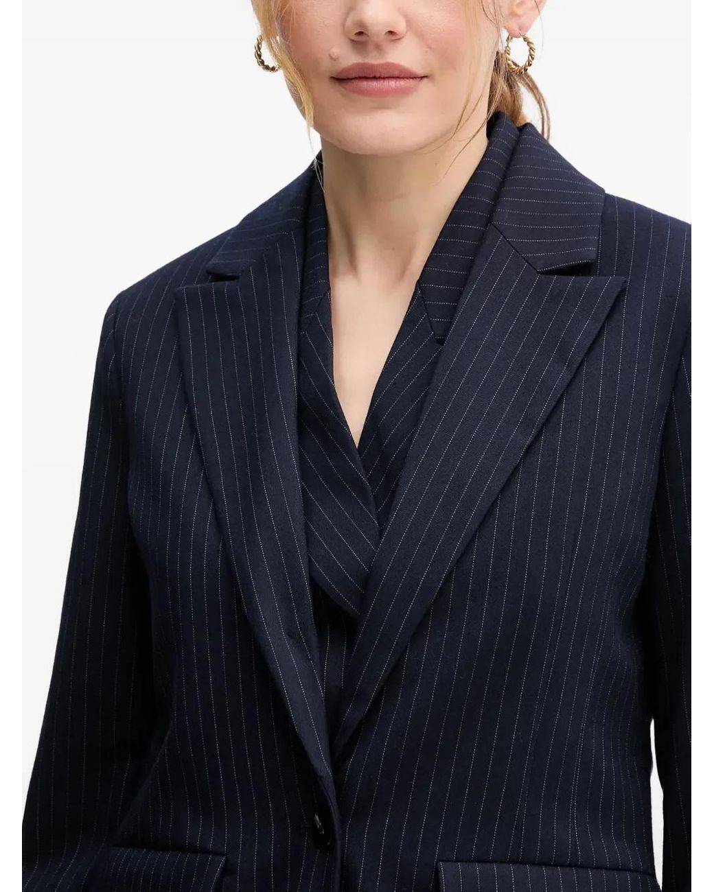 Benetton Blue Pinstripe Pocket Blazer