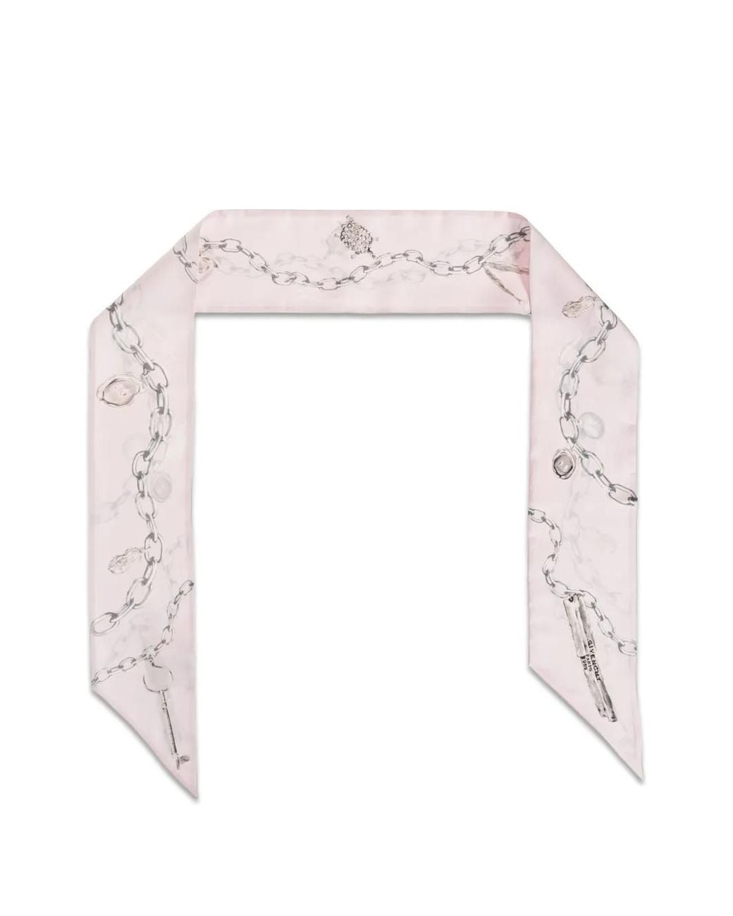 Givenchy White Chain-Print Silk Scarf