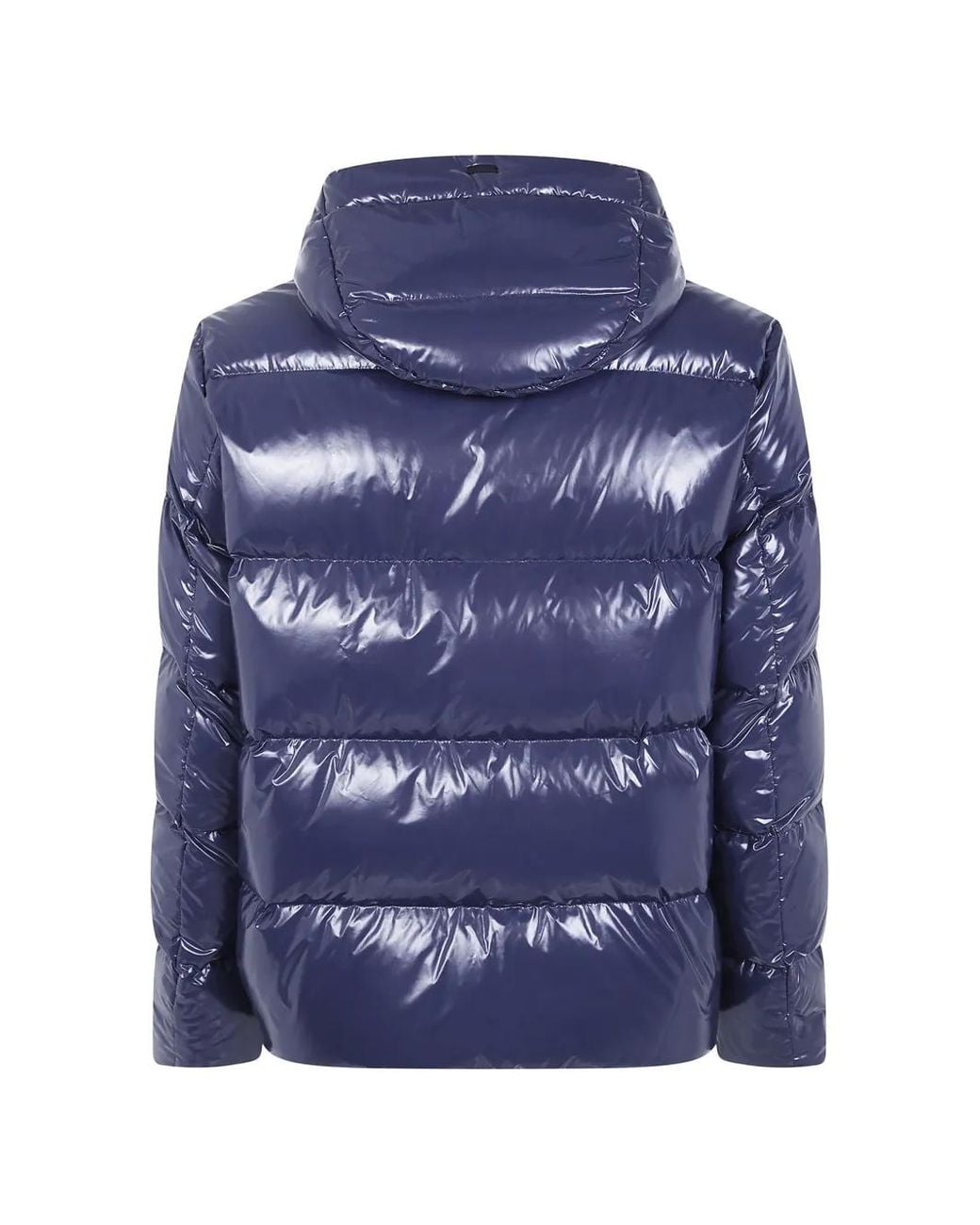 Herno Blue Logo-Patch Padded Jacket for men