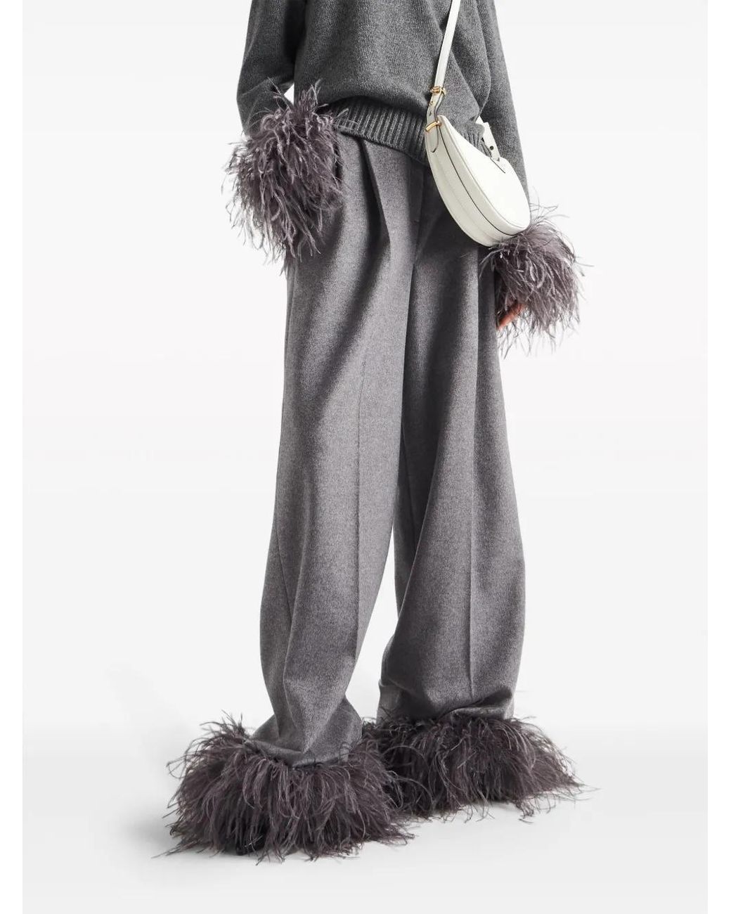 Prada Gray Wide Trousers