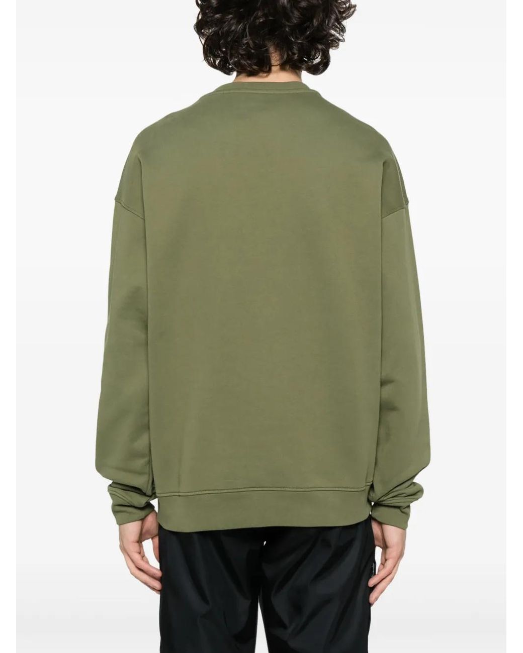 Moschino Green Logo-Print Cotton Sweatshirt for men