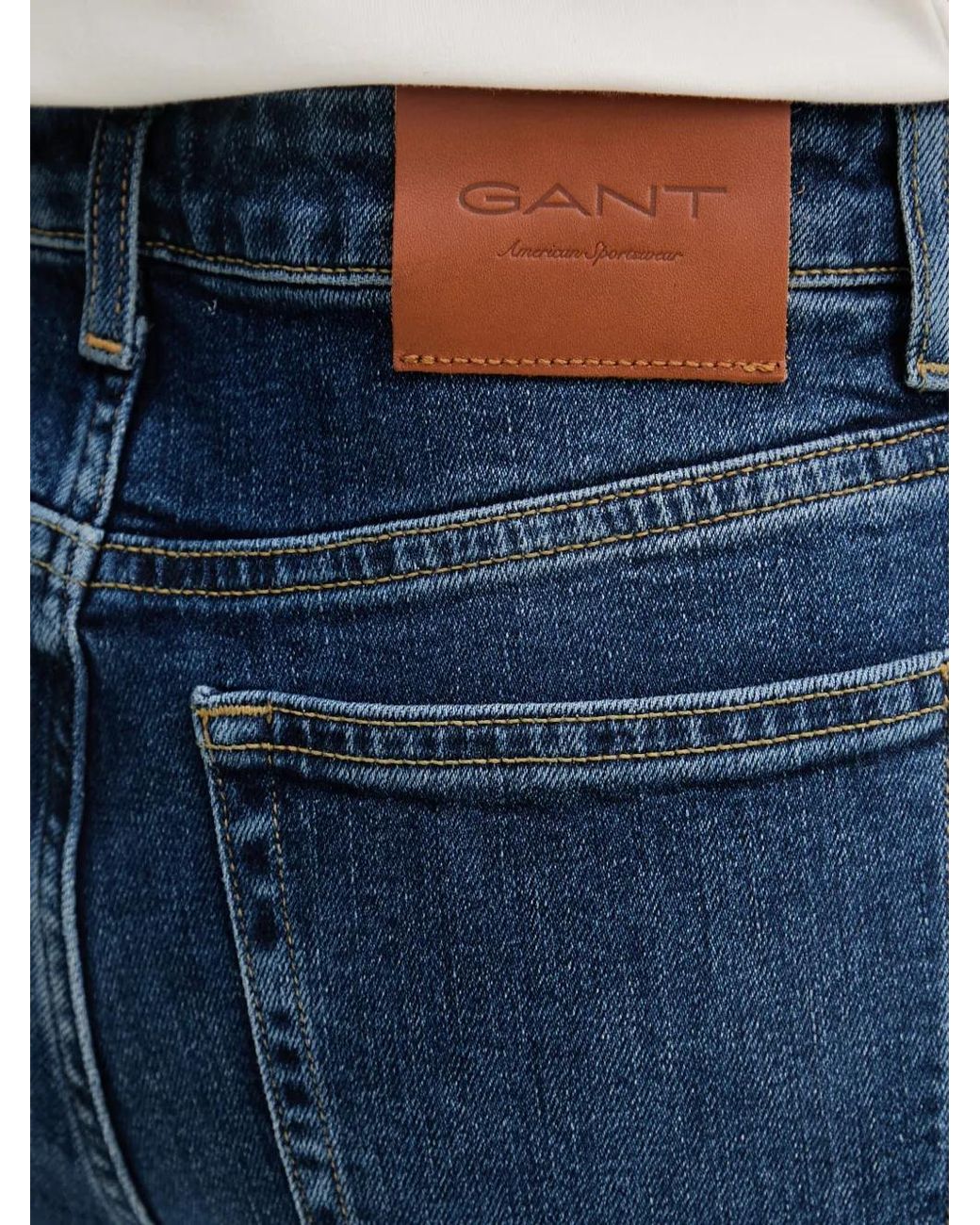 Gant Blue Logo-Patch Flared Jeans