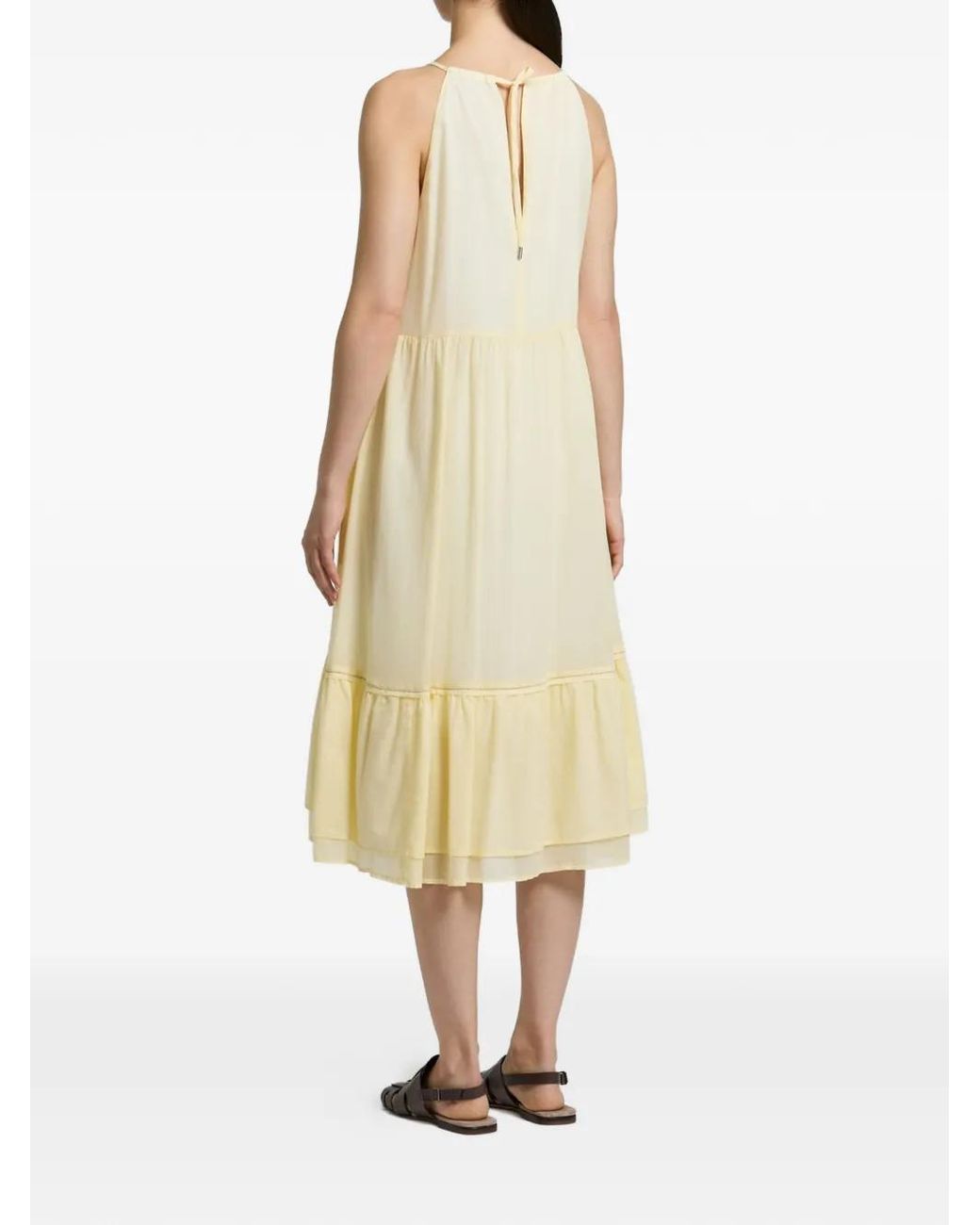 Peserico Metallic Ruffled Midi Dress