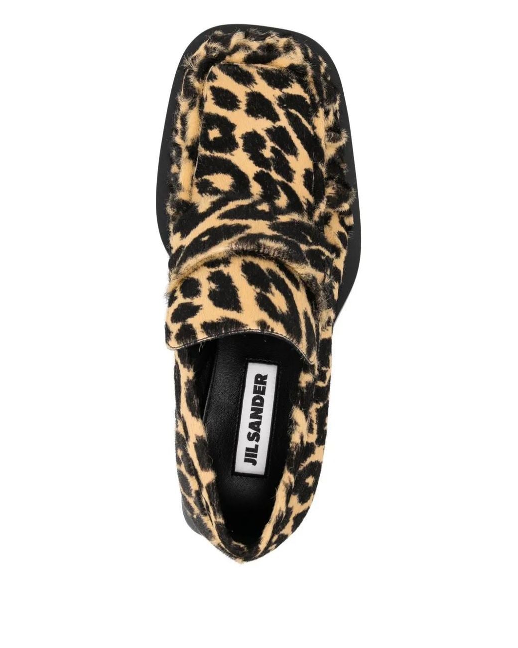 Jil Sander Black Leopard-Print Loafers