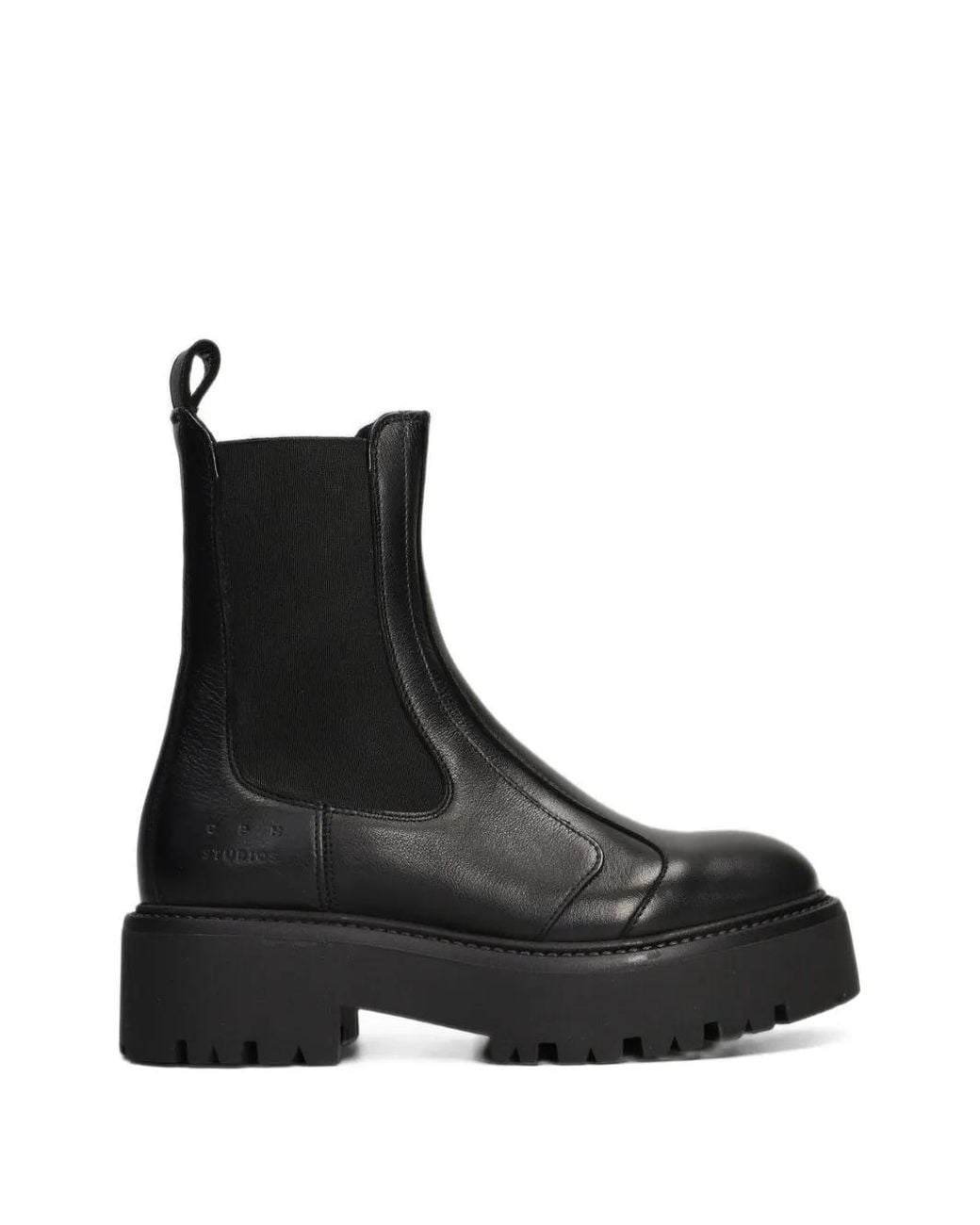 COPENHAGEN Black Leather Ankle Boots