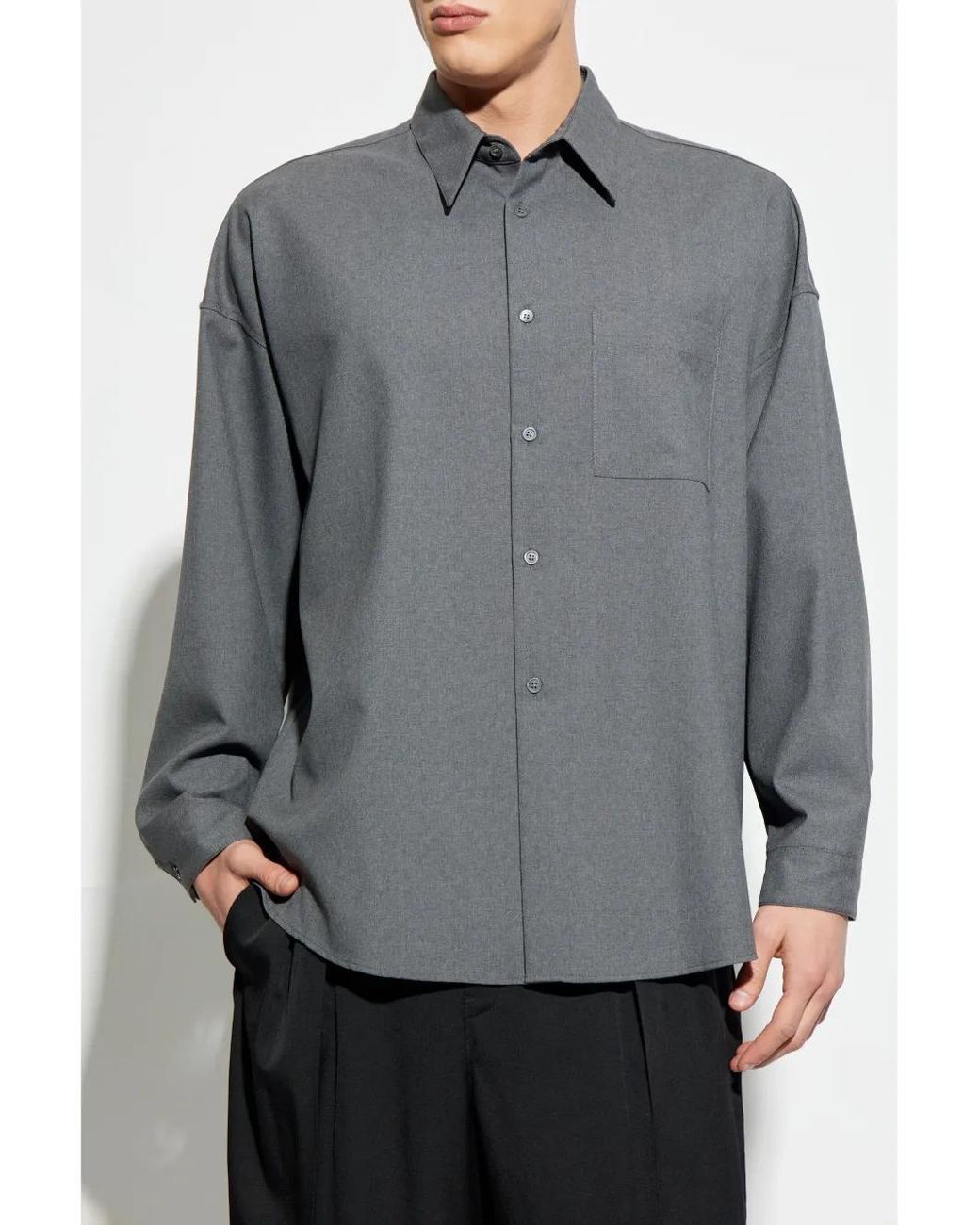 Marni Gray Wool Shirt for men