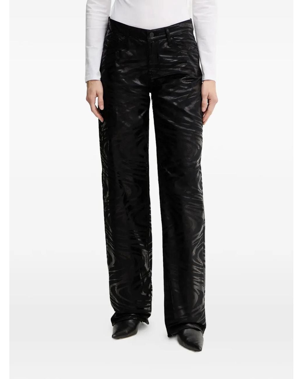 ARMANI EXCHANGE Black Zebra-Pattern Jeans