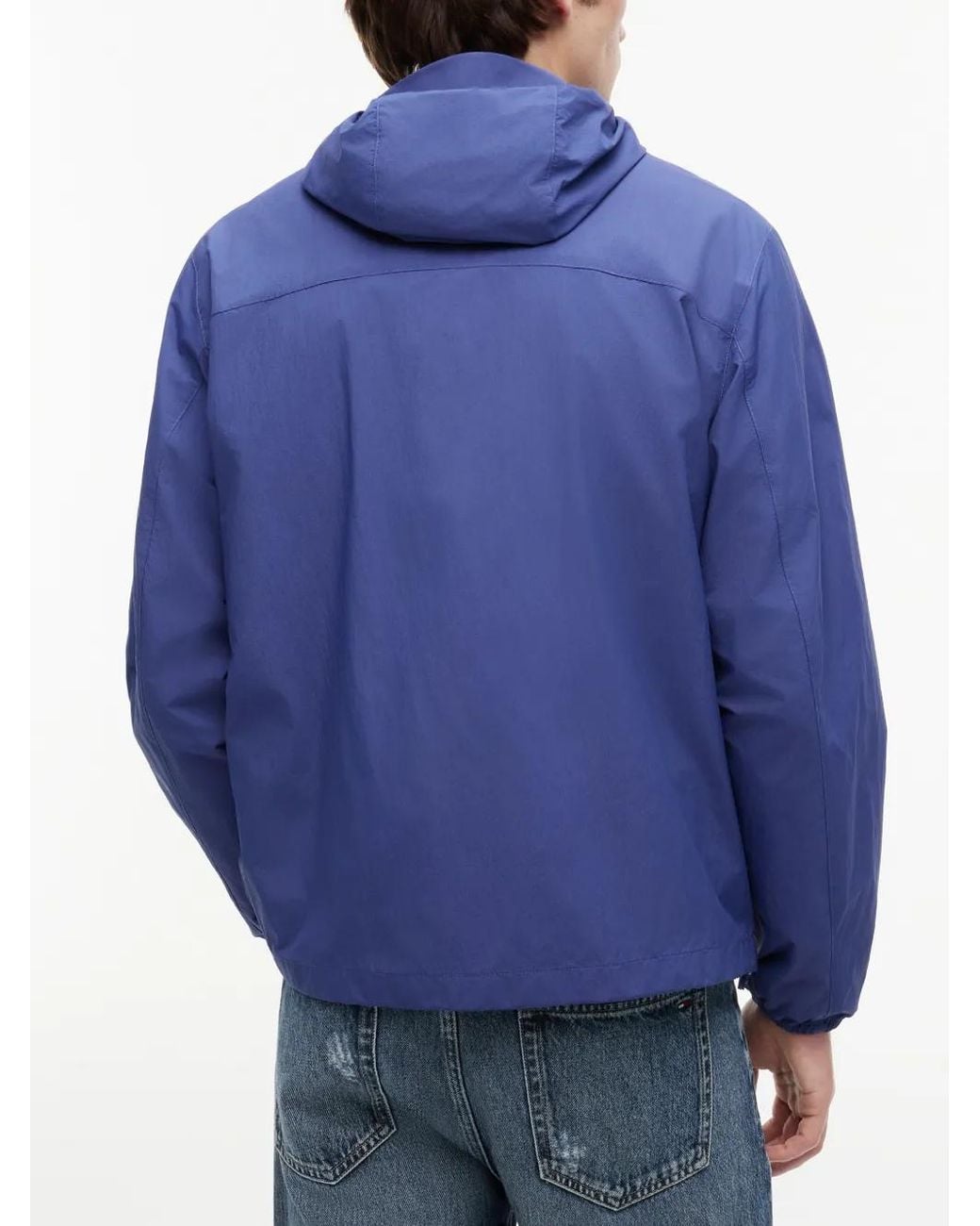 Tommy Hilfiger Blue Hooded Logo-Patch Jacket for men
