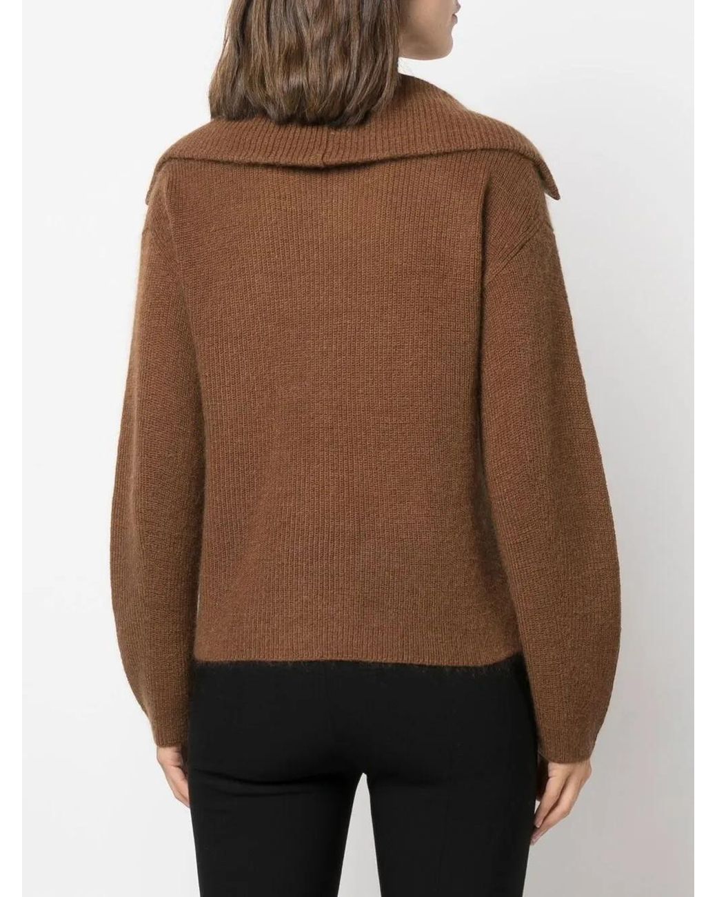 Vince Brown Half-Zip Pullover Jumper