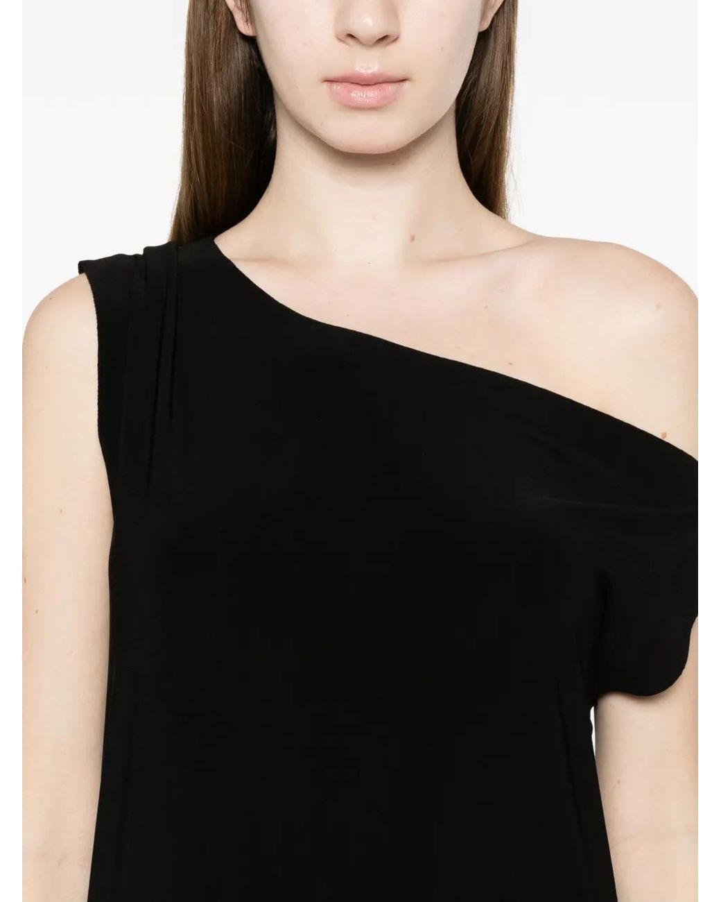 Norma Kamali Black Side Slit Long Dress