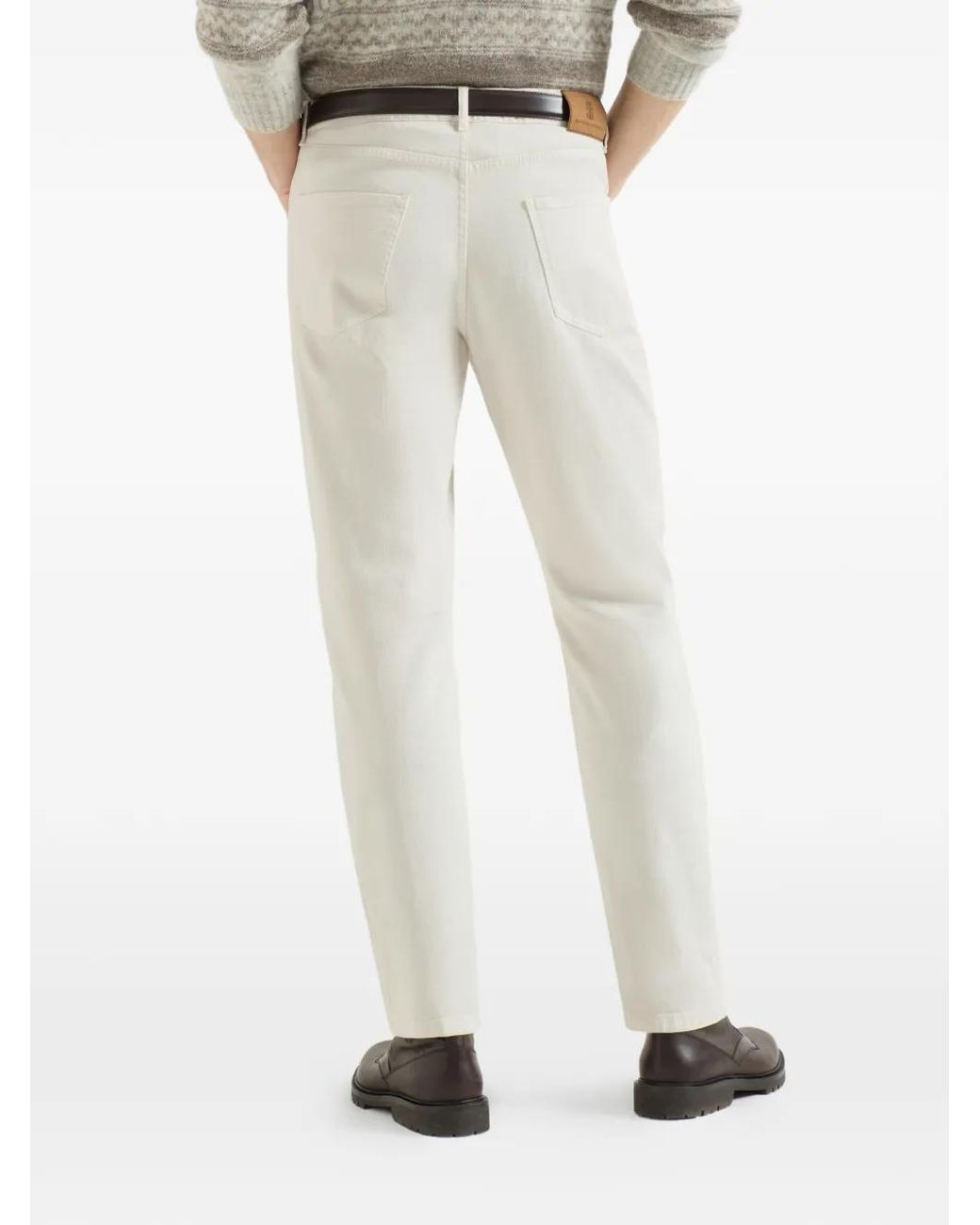 Brunello Cucinelli White Five-Pocket Jeans for men