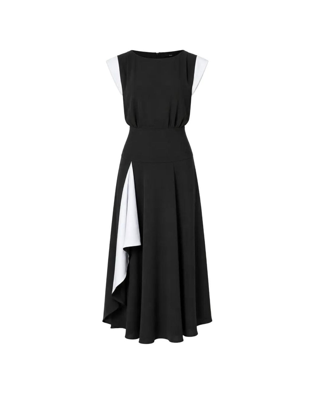Karl Lagerfeld Black Draped Panelled Midi Dress