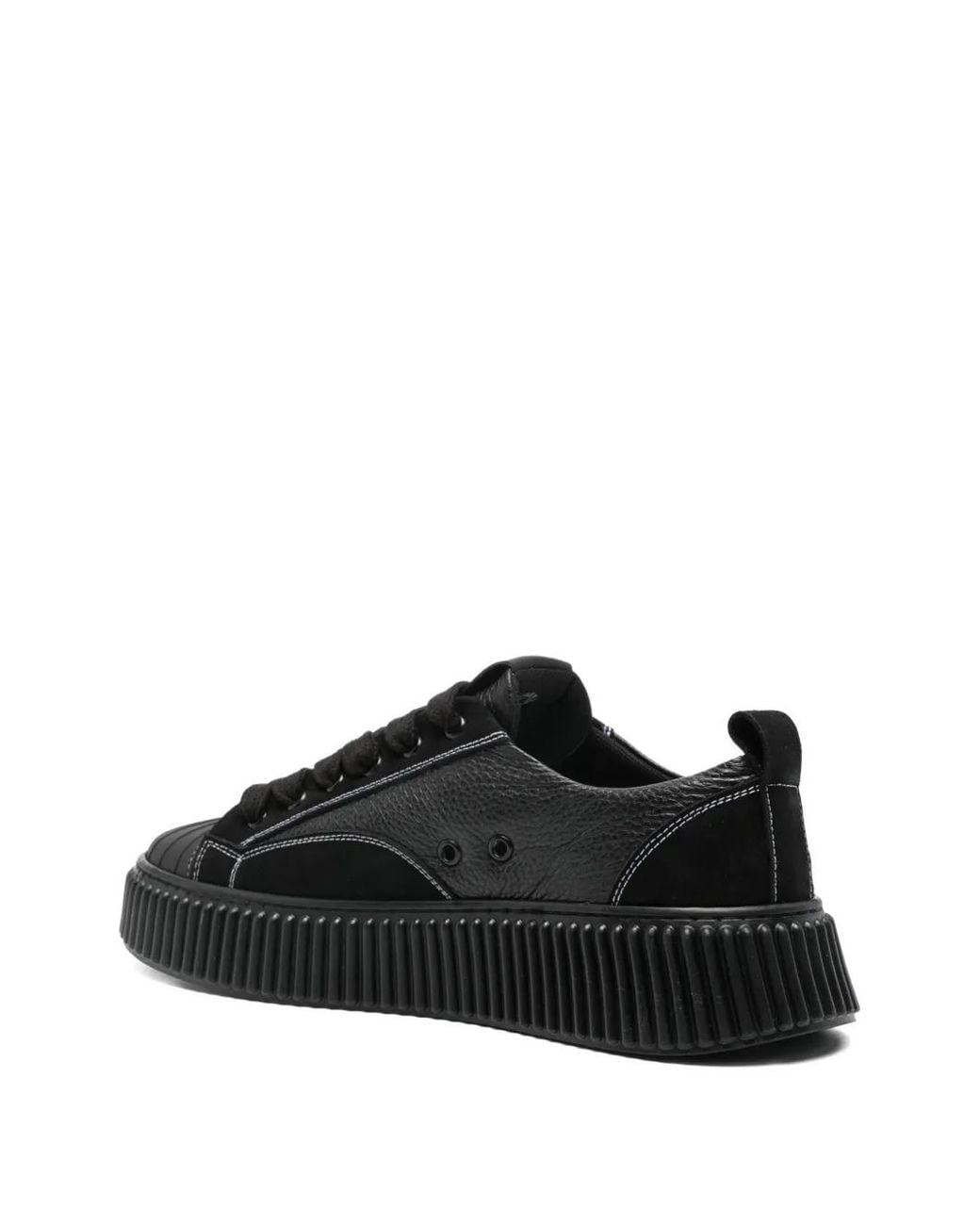 Rhun Black Textured Sole Trainers for men