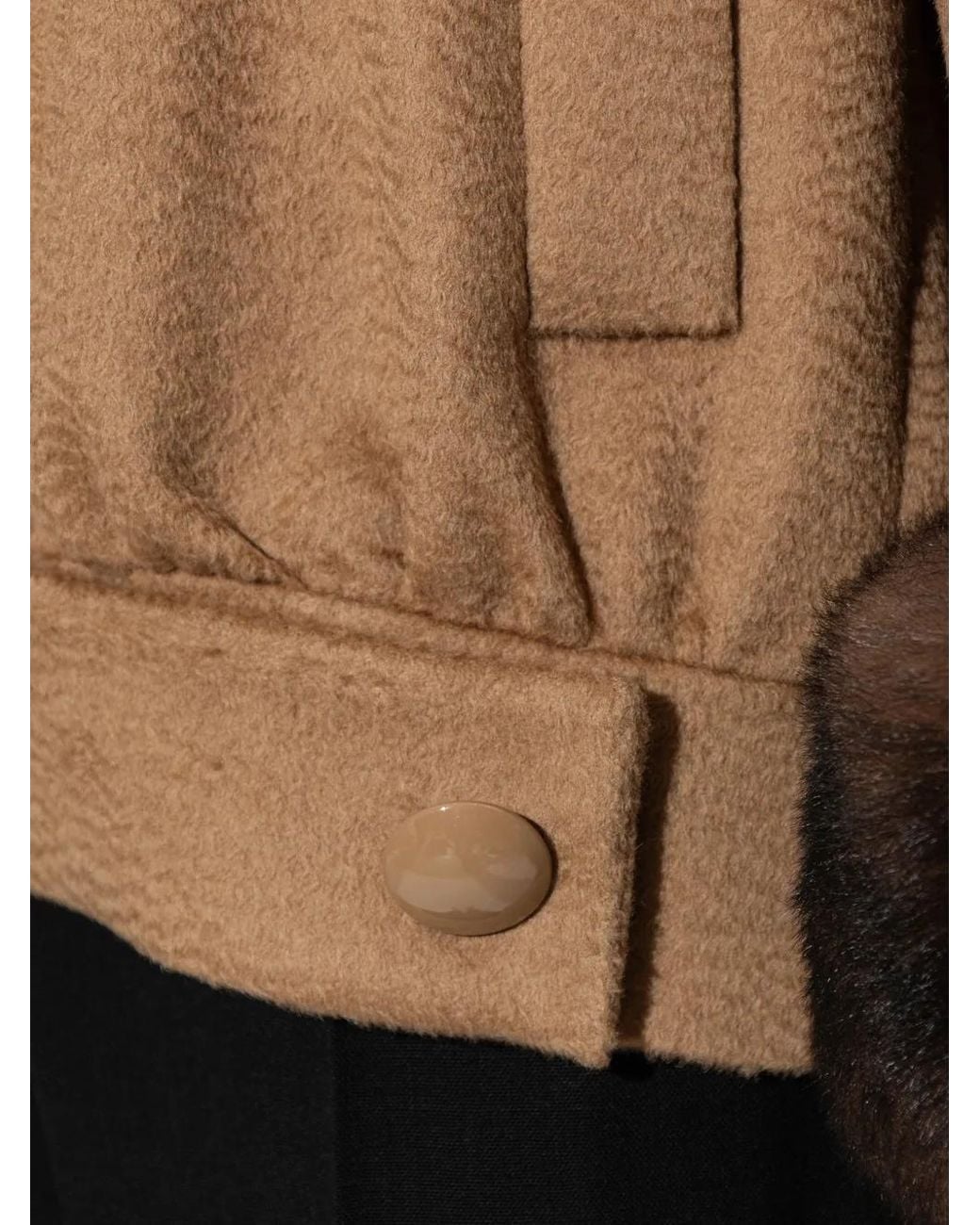 Valentino Garavani Brown Faux-Fur Camel-Hair Jacket