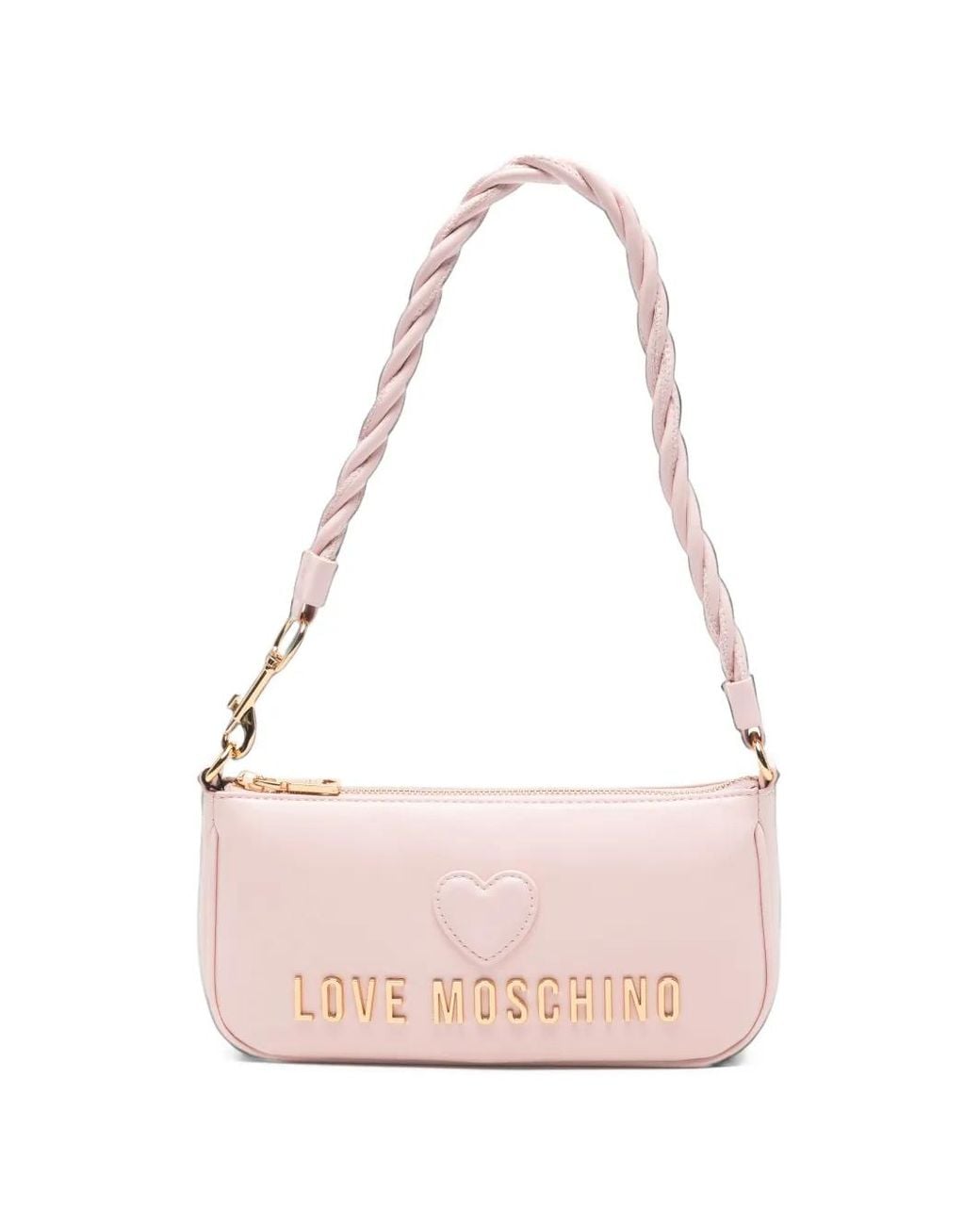 Love Moschino Pink Logo-Plaque Heart-Patch Tote Bag