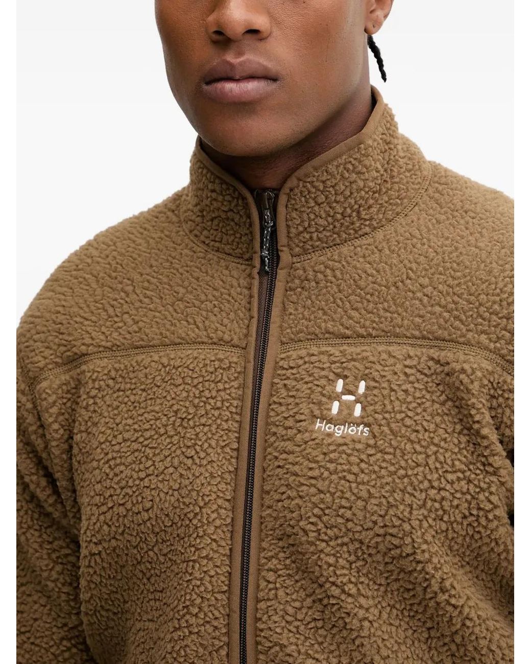 Haglöfs Brown Mossa Pile Zip-Fastening Jacket for men
