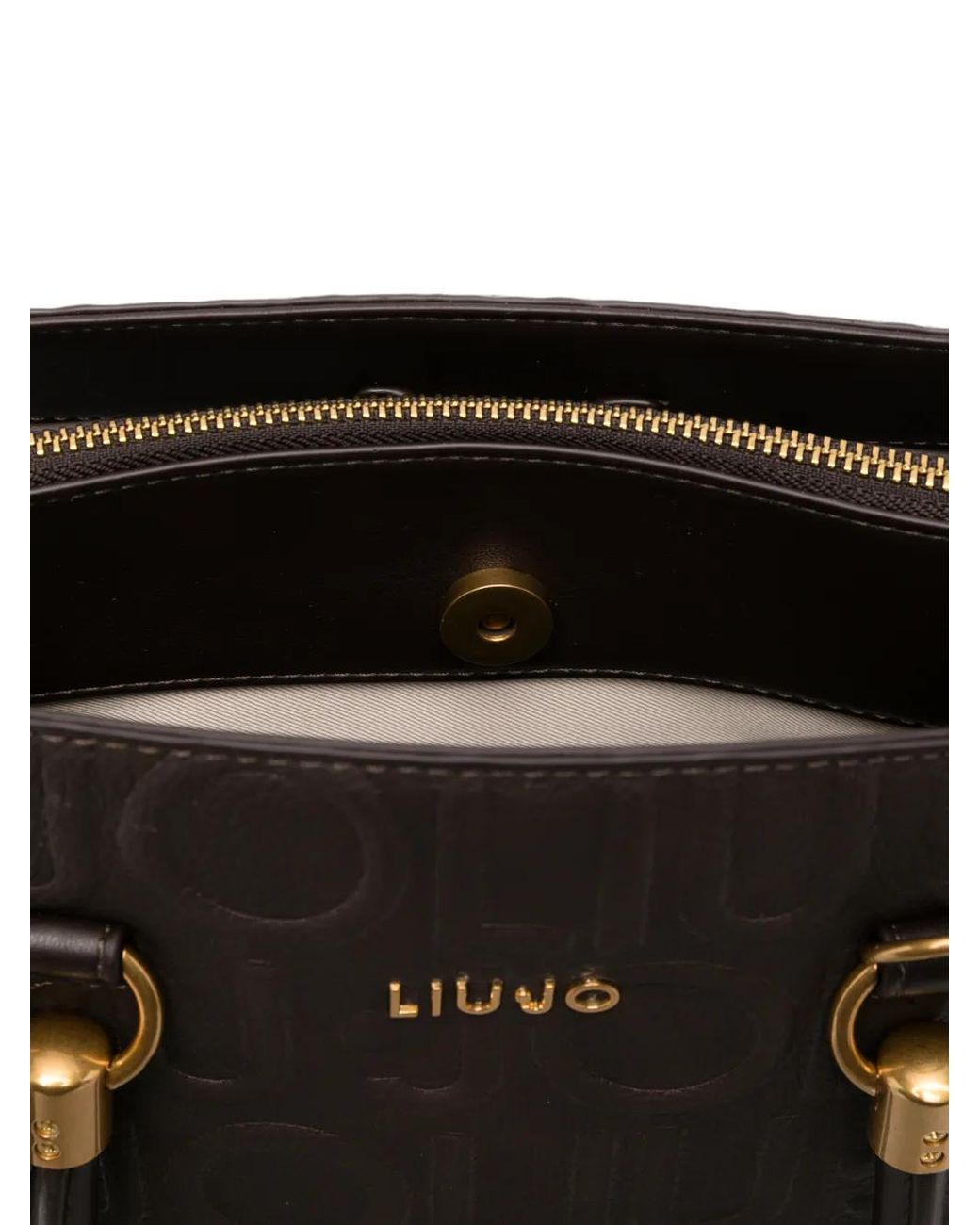 Liu Jo Black Sac Cabas À Logo Embossé
