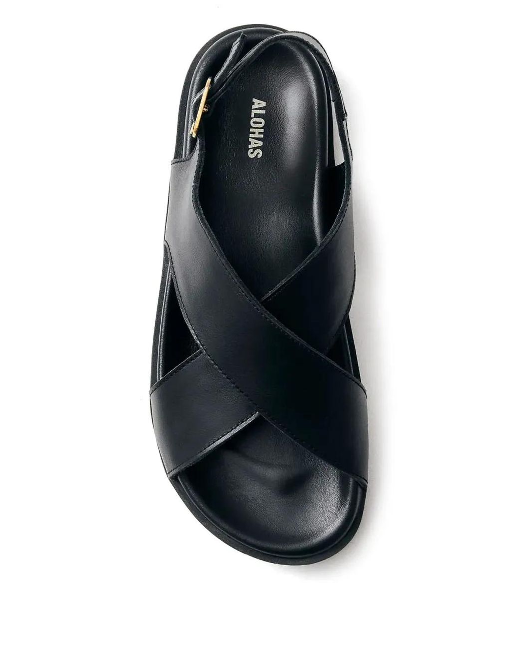 Alohas Blue Nico Cross-Strap Sandals