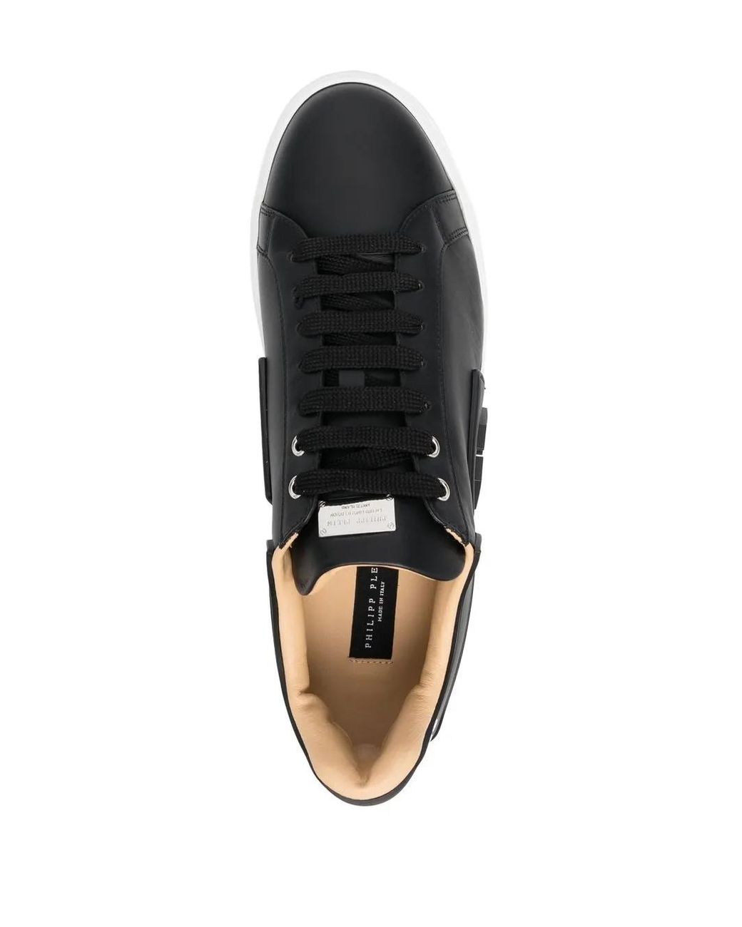 Philipp Plein Black Hexagon Sneakers In Leather