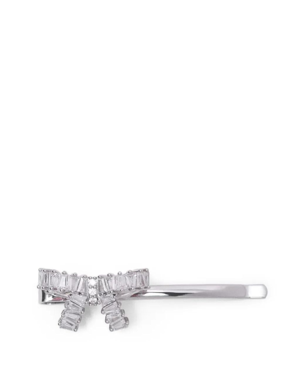 Maje White Rhinestone Bow Barrette