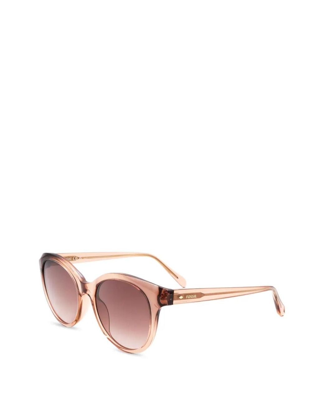 Fossil Pink Lunettes De Soleil À Monture Ronde