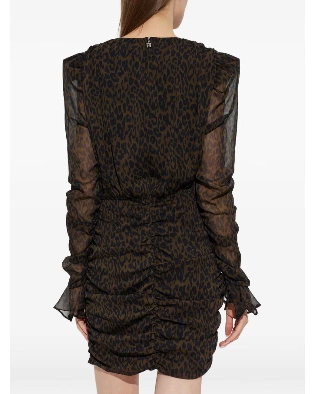 ROTATE BIRGER CHRISTENSEN Black Robe Courte Froncée À Fleurs Foncé