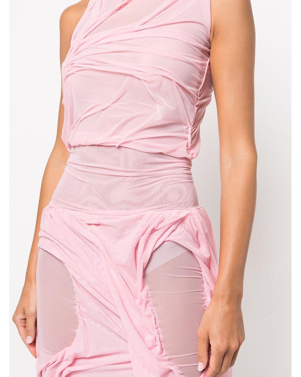 Pink wet cheap look dress