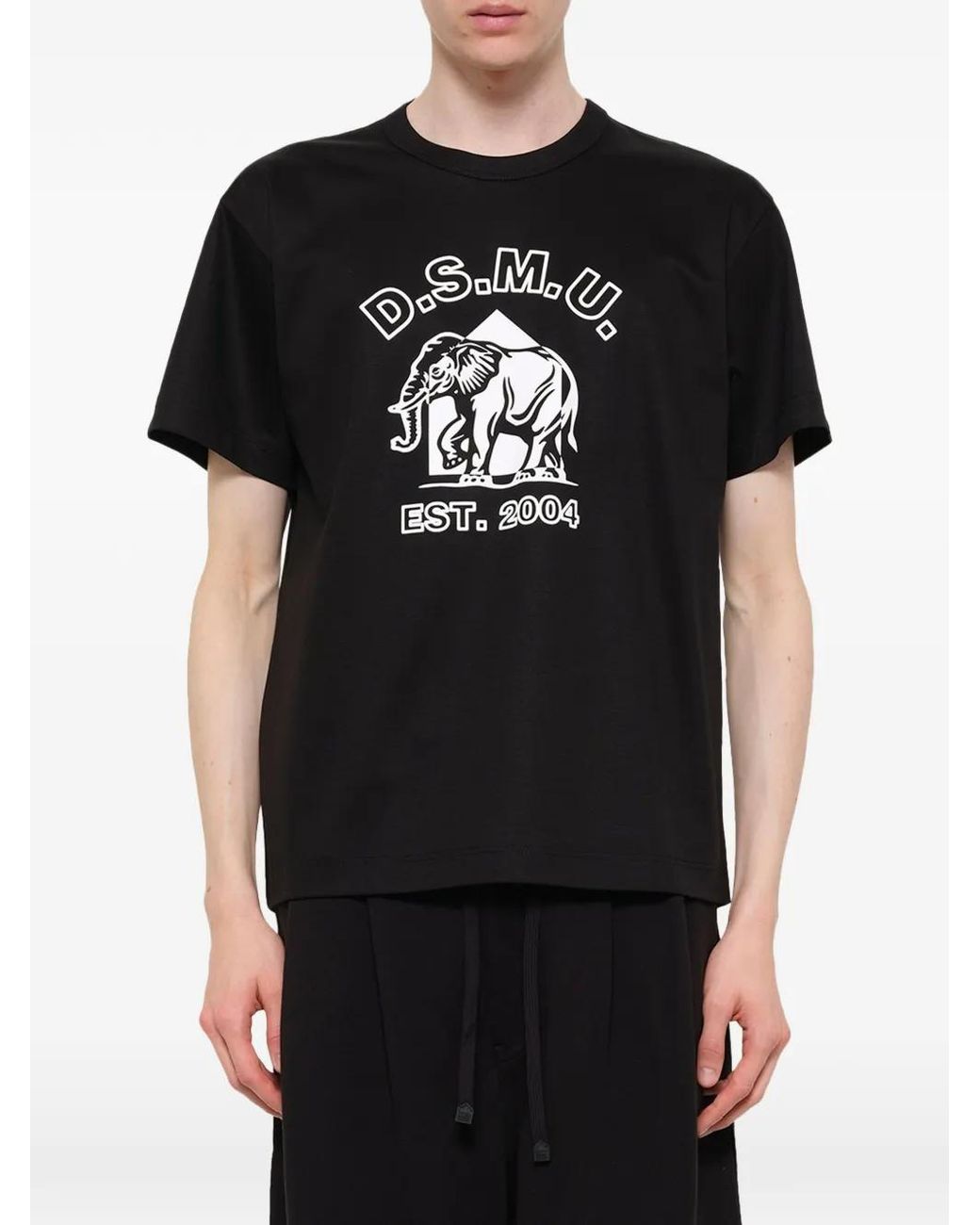 Dover Street Market Black D.S.M.U Graphic-Print T-Shirt for men