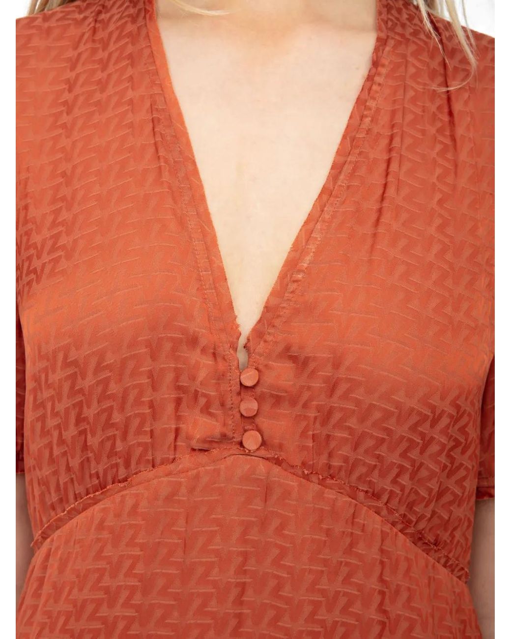Zadig & Voltaire Orange Robe Rhodral À Coupe Mi-Longue
