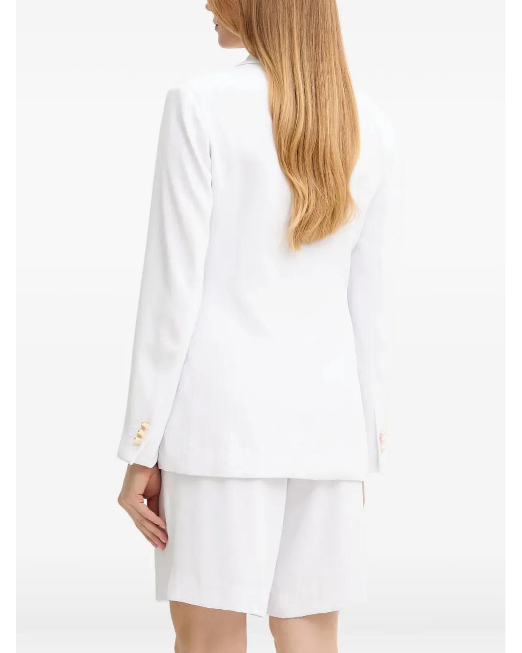 Fracomina White Single-Breasted Blazer