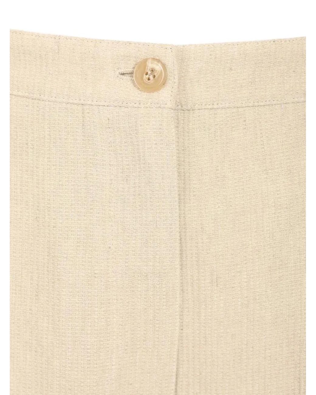 Emporio Armani Natural Pressed-Crease Straight-Leg Trousers