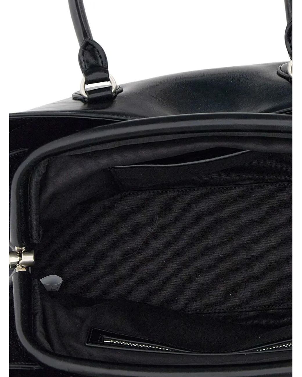 OSOI Black Double-Handle Leather Tote Bag