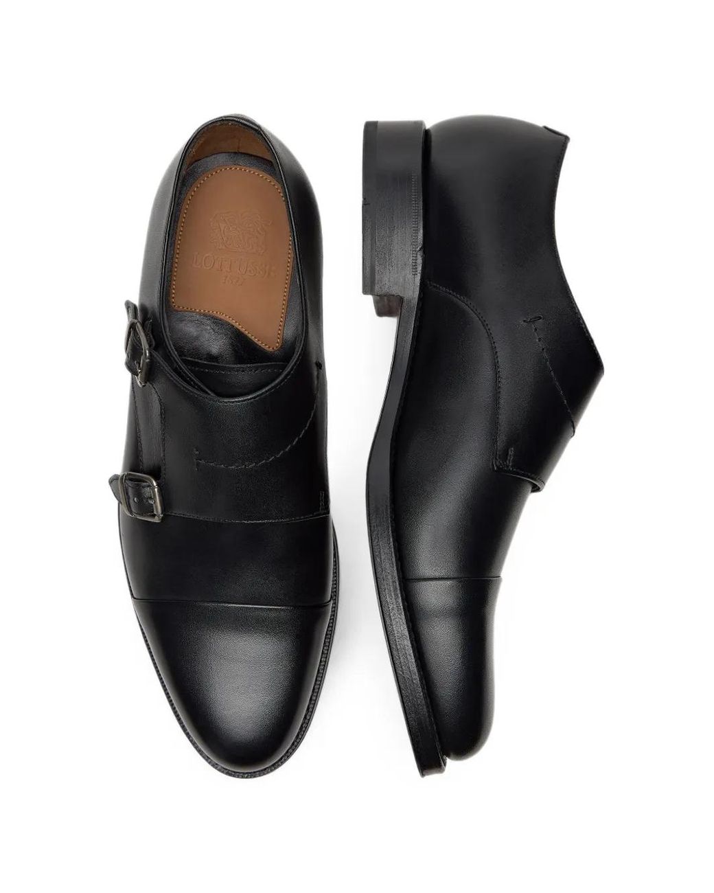 Lottusse White Double-Buckle Monk Shoes for men