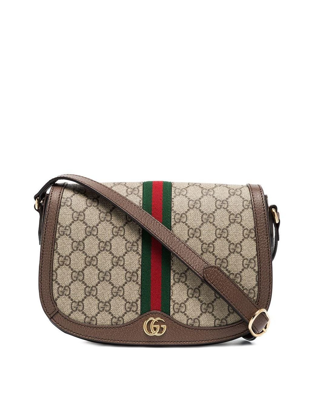 Gucci Ophidia Saddle Bag in Brown | Lyst
